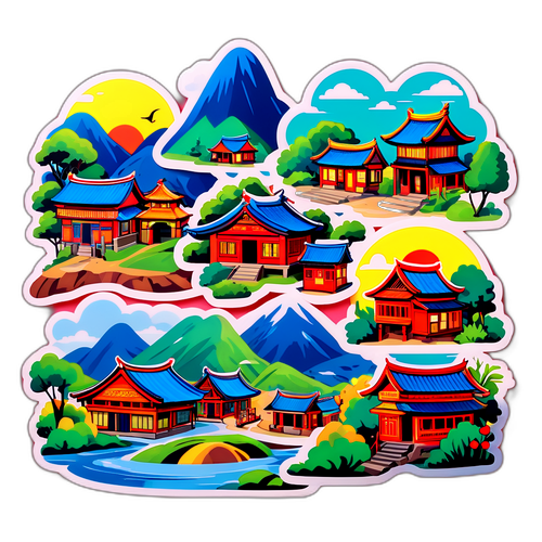 구룡마을의 전통과 현대가 어우러진 풍경 스티커