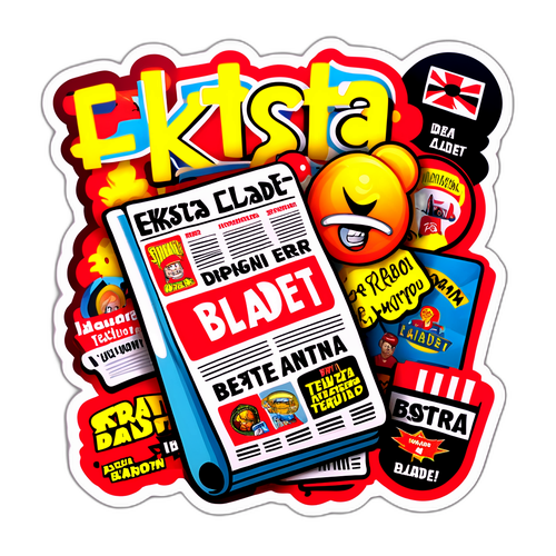 Humoristisk 'Ekstra Bladet' Klistremerke