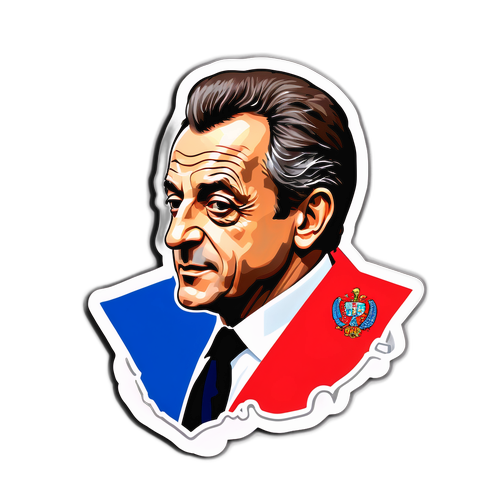 Autocollant de Louis Sarkozy avec un fond politique