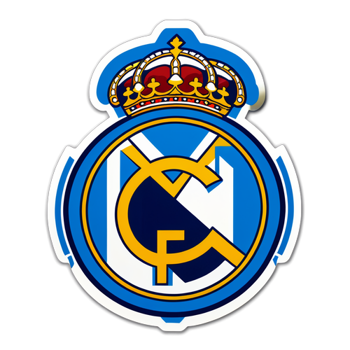 Cool sticker z logo Real Madrid i elementami meczu z Celtą Vigo