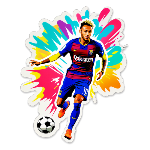 Neymar driblaamassa jalkapalloa