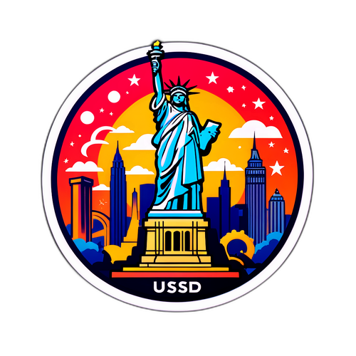Motibasyonal na Sticker na may Acronym na 'USD'