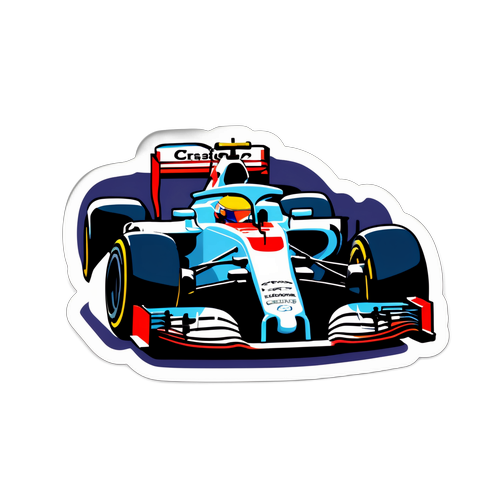 Samolepka s F1 autem v akci