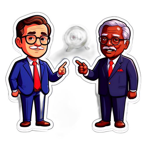 สติ๊กเกอร์การโต้แย้ง OL และ Lawan สไตล์การ์ตูน