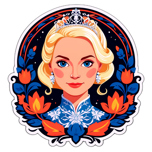 Stilisert portrett av Mette Marit