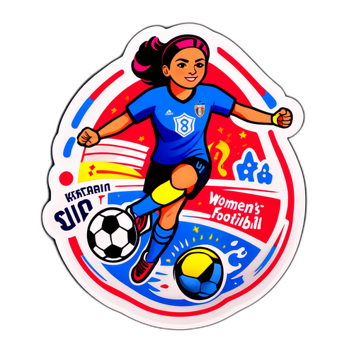 Ενθαρρυντικό αυτοκόλλητο ποδοσφαίρου γυναικών