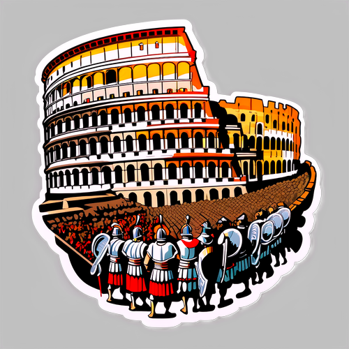 Historisk klistermärke av Colosseum