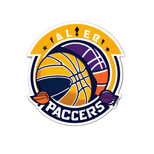 Makulay na Sticker ng Mga Basketball