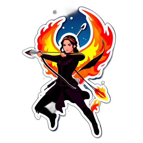 Motiv från Hungerspelen med en ikonisk båge och pil