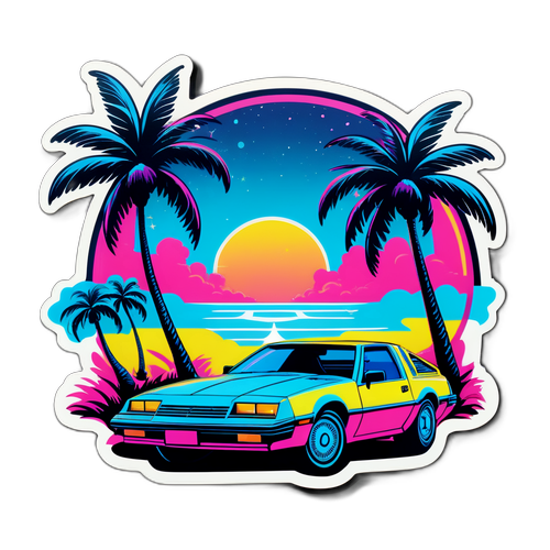 Vysoce detailní samolepka s mikrocosmem Miami Vice