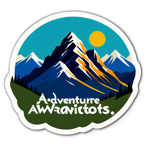 Adventure Awaits Mountain Silhouette Motivational Sticker