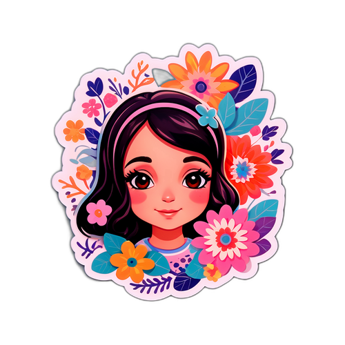 Autocollant Karine Ferri avec motifs floraux