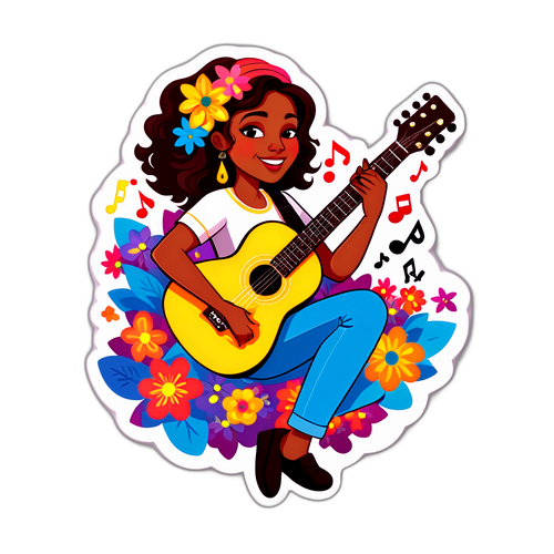Autocollant de Joyce Jonathan avec guitare