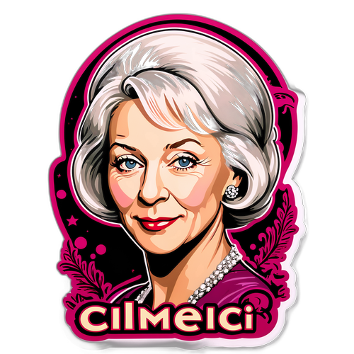 Ein glamouröser Aufkleber mit Helen Mirren