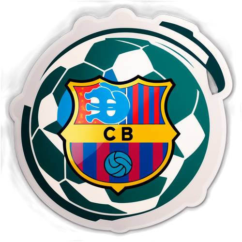 Intertwined Athletic Club and Barcelona Logos with Soccer Ball