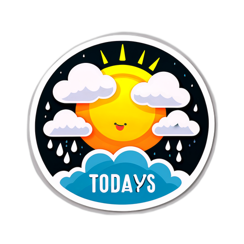 สติ๊กเกอร์สภาพอากาศ featuring clouds and sun