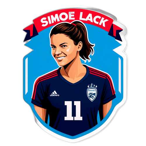 Porträt von Simone Ballack im stilisierten Fußballtrikot