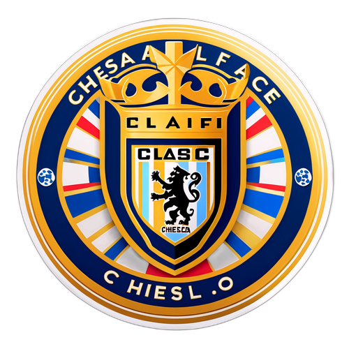 融合切爾西與洛杉磯FC標誌的足球貼紙