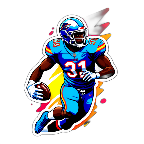 Dynamic Football Action Sticker