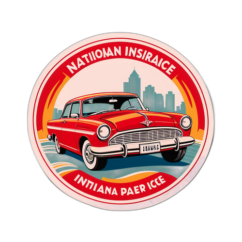 מדבקת רטרו בהשראת פרסומות ביטוח וינטג'