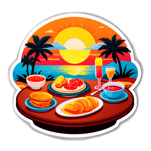 Stiker Senja yang Tenang