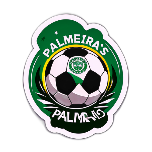 Autocollant sportif avec un ballon de soccer et le logo des Palmeiras