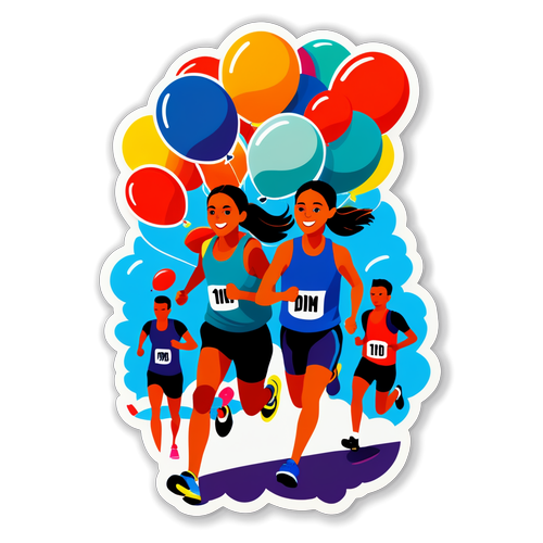 Laat Je Vrije Spirit Vliegen! De Speelse Sticker voor de Dam tot Dam Loop met Hardlopers en Ballonnen!