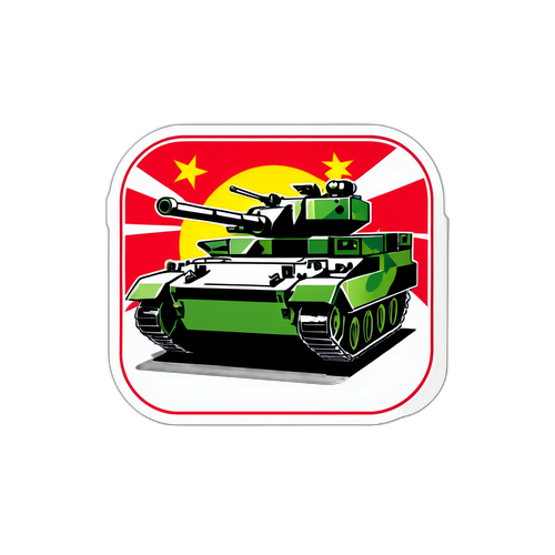 现代武器军队阅兵贴纸
