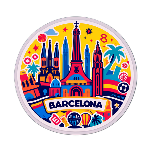 Hravá a rušná scéna z Barcelony