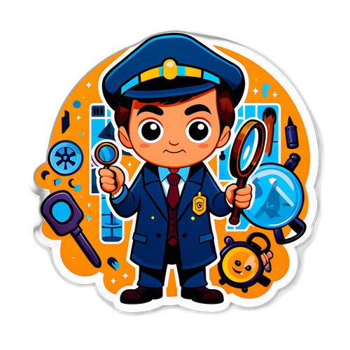 Dedektif Temalı Karakter Çıkartması