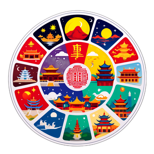 Sticker Lịch Âm Với Biểu Tượng Phong Thủy