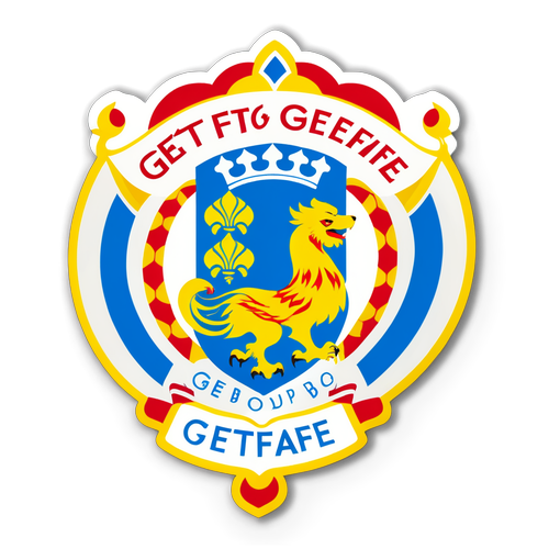 Sticker de Getafe con su escudo y el lema 'Orgulloso de ser Getafe'