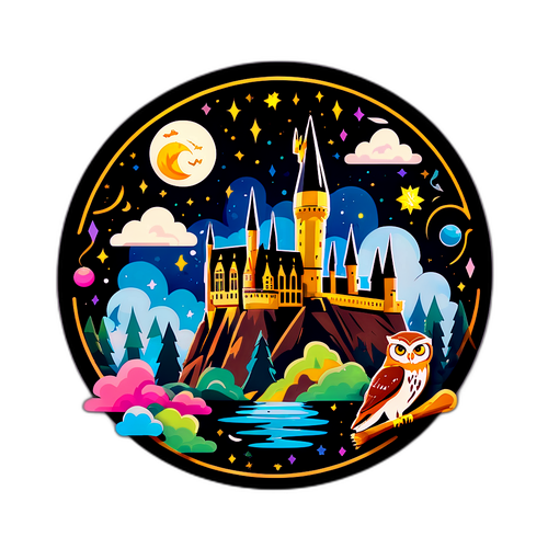 Autocollant Rêveur avec Éléments de l'Univers Harry Potter