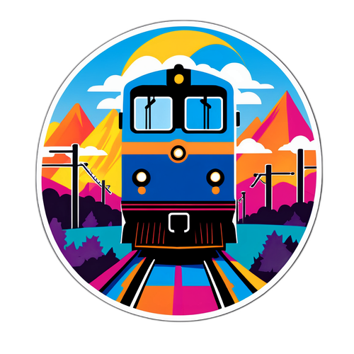 Stiker Kereta KRL Berwarna Cerah