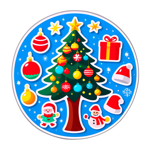 Scène festive de Noël avec un arbre et des ornements