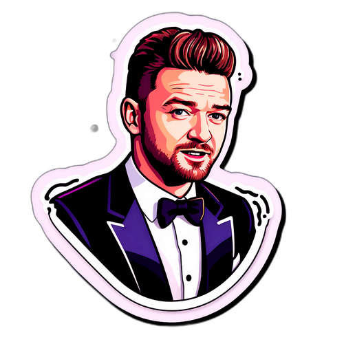 Diseño de sticker festivo de Justin Timberlake