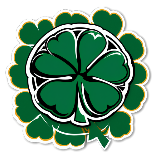 Elegant Boston Celtics Logo with Shamrocks and Basketball