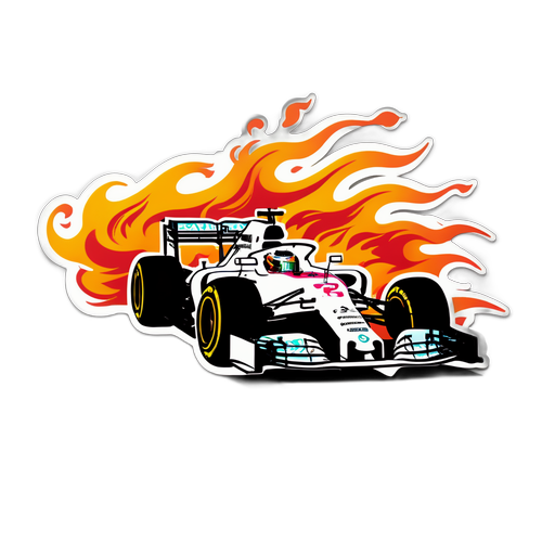 Autocollant de Lewis Hamilton dans sa voiture de course