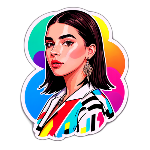 Müzikal Notlar ve Renkli Arka Planlı Çıkartma