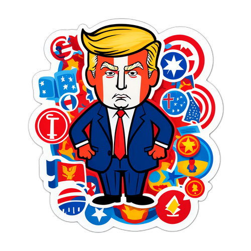 Autocollant caricatural de Donald Trump