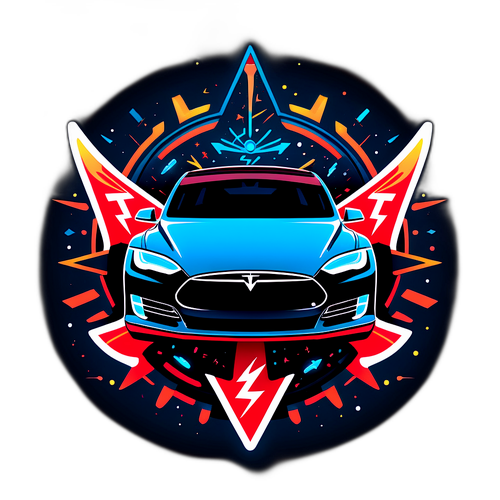 Futuristische Tesla Sticker
