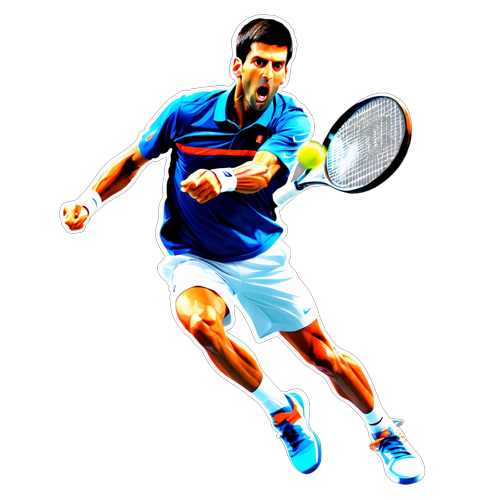 Pemain Tenis Aksi Dinamik Novak Djokovic