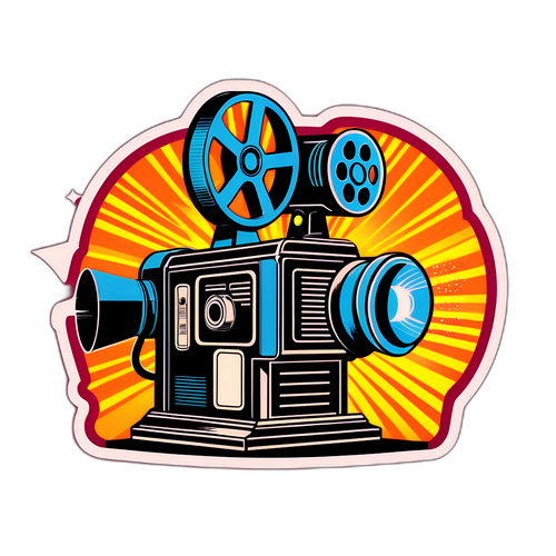 Illustration d'un cinéma vintage avec un projecteur