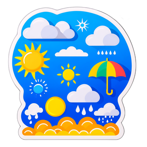 Nhãn dán dự báo thời tiết hôm nay