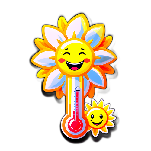 Etiqueta de clima soleado