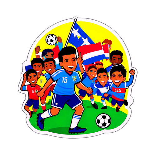 Sticker del equipo Sarmiento de La Banda con un balón de fútbol