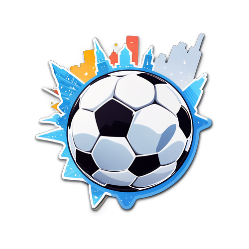 Pelota de fútbol en el aire iluminada por las luces de la ciudad de Toronto