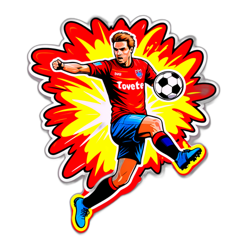 Sticker ya Mchezaji wa Mpira wa Miguu