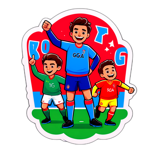 Ilustrasi Tim Sepak Bola Ceria