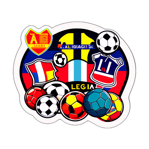 עיצוב מדבקת רטרו של 'לה ליגה'